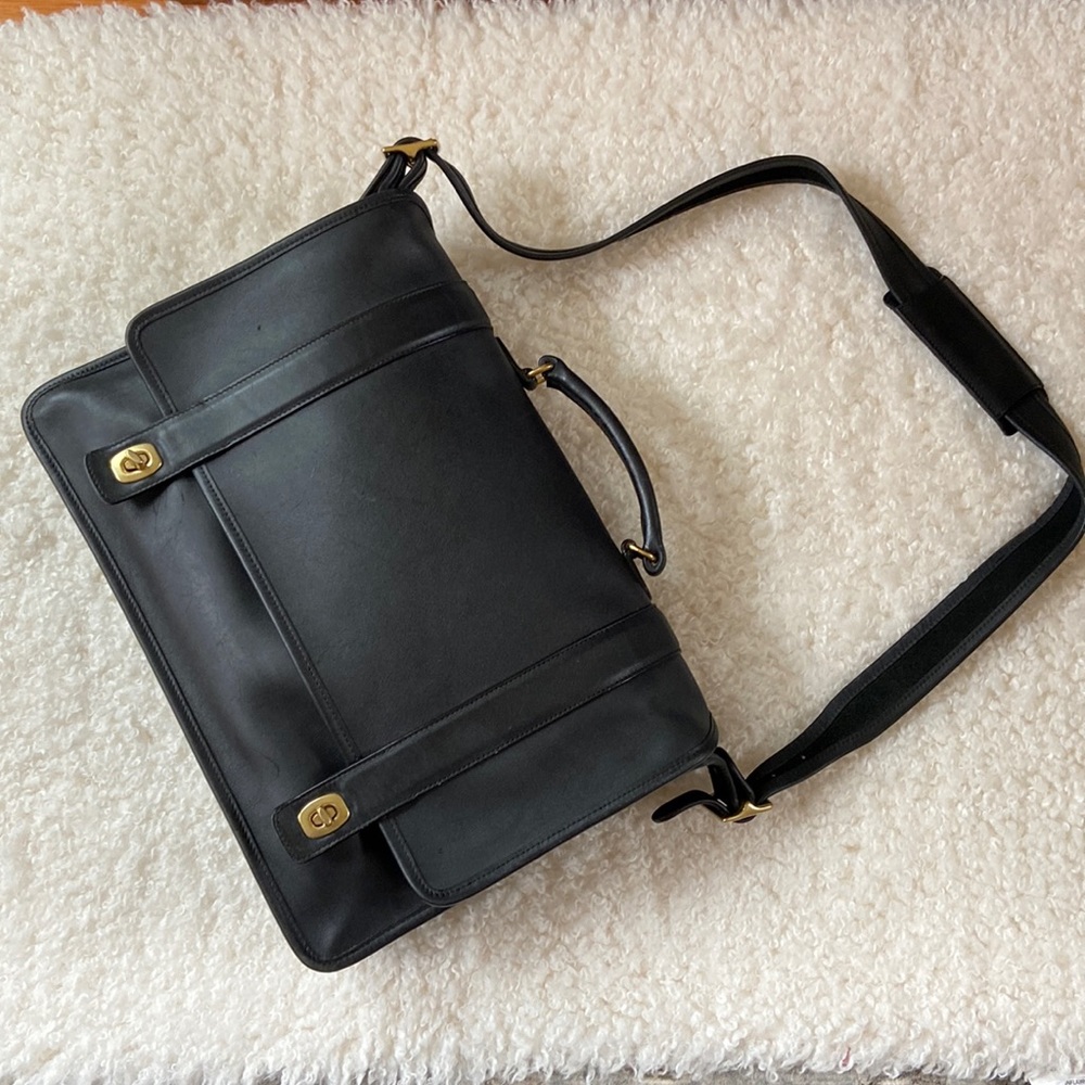 Coach Black Leather Essex Briefcase #G043-5274,